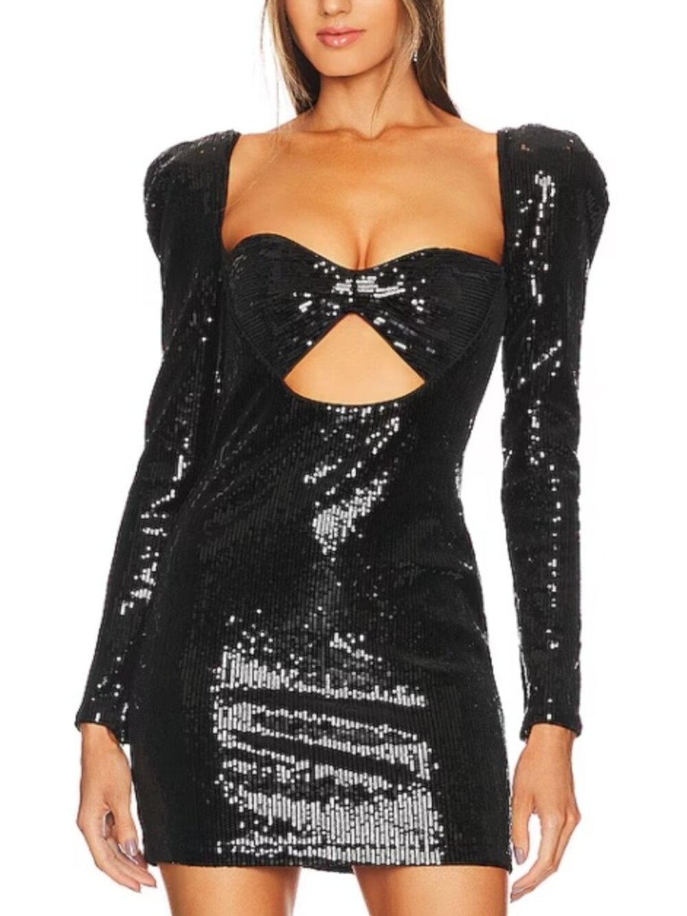 Michael Costello x REVOLVE Adrianna Sequin Mini Dress Black Size M